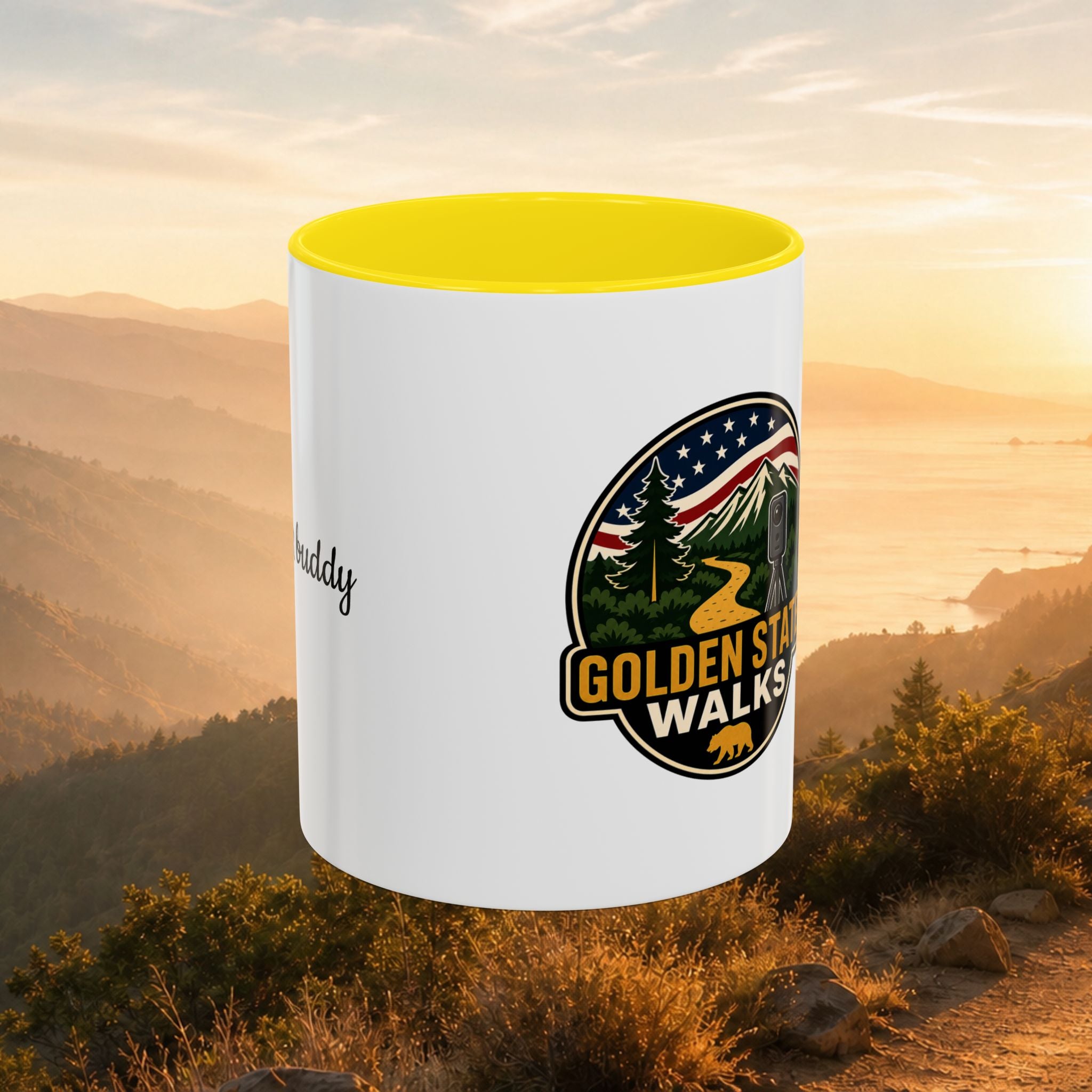 Take a Walk Buddy Accent Coffee Mug — Golden State Walks American Flag Edition (11/15oz)
