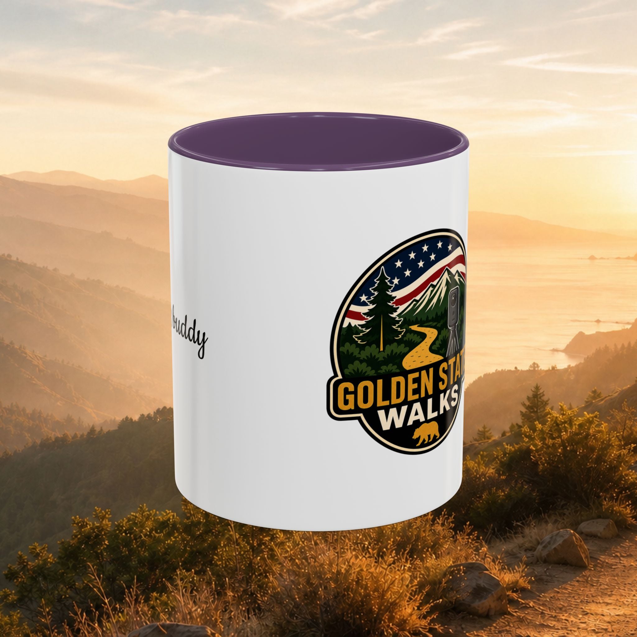 Take a Walk Buddy Accent Coffee Mug — Golden State Walks American Flag Edition (11/15oz)