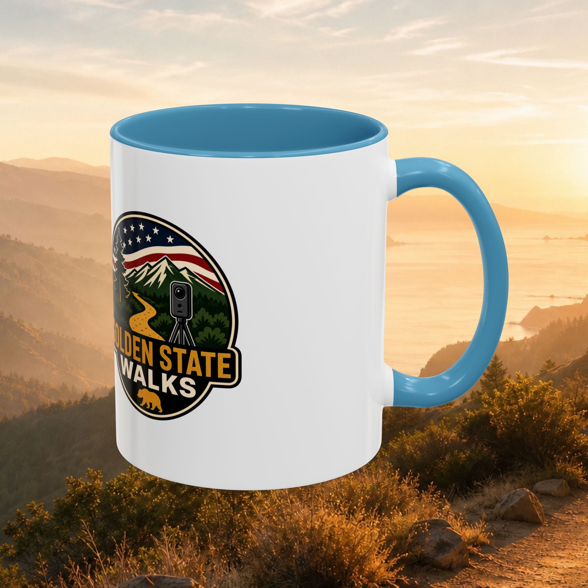 Take a Walk Buddy Accent Coffee Mug — Golden State Walks American Flag Edition (11/15oz)