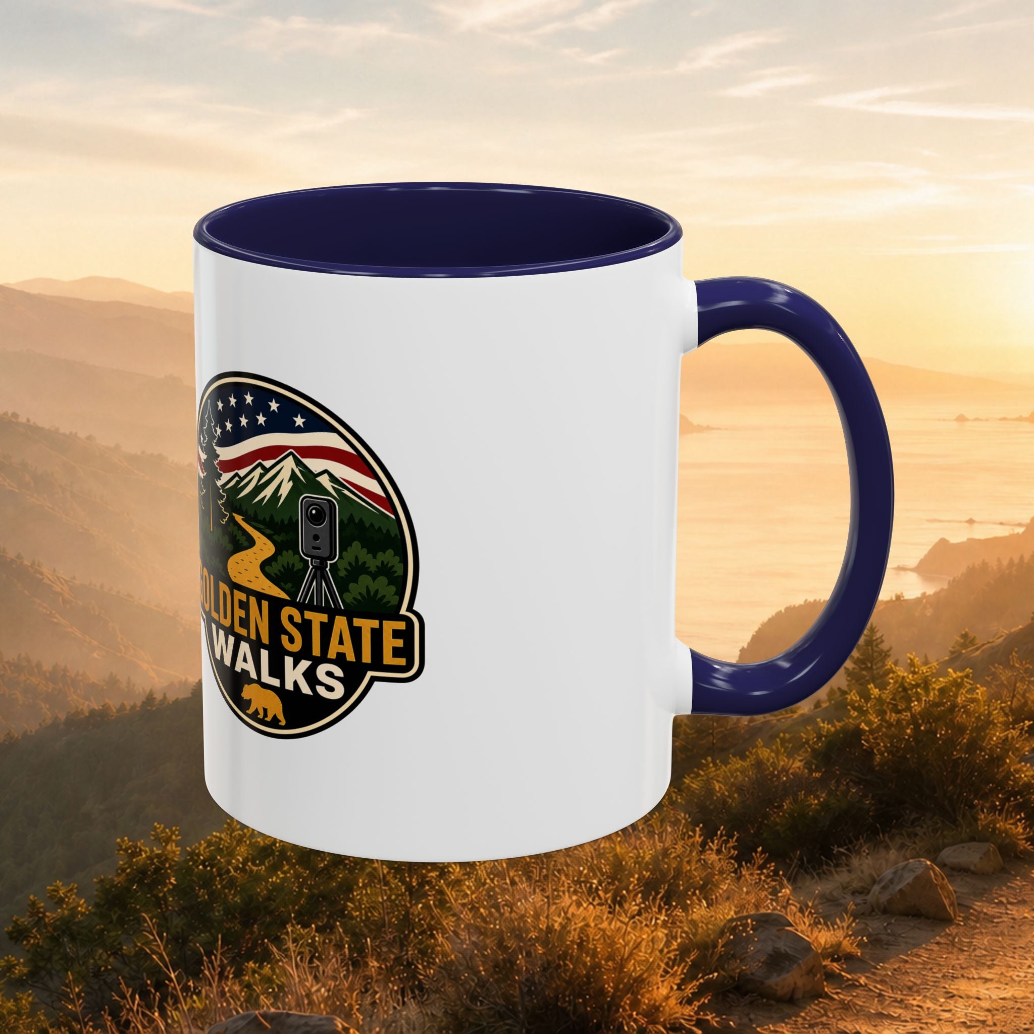 Take a Walk Buddy Accent Coffee Mug — Golden State Walks American Flag Edition (11/15oz)