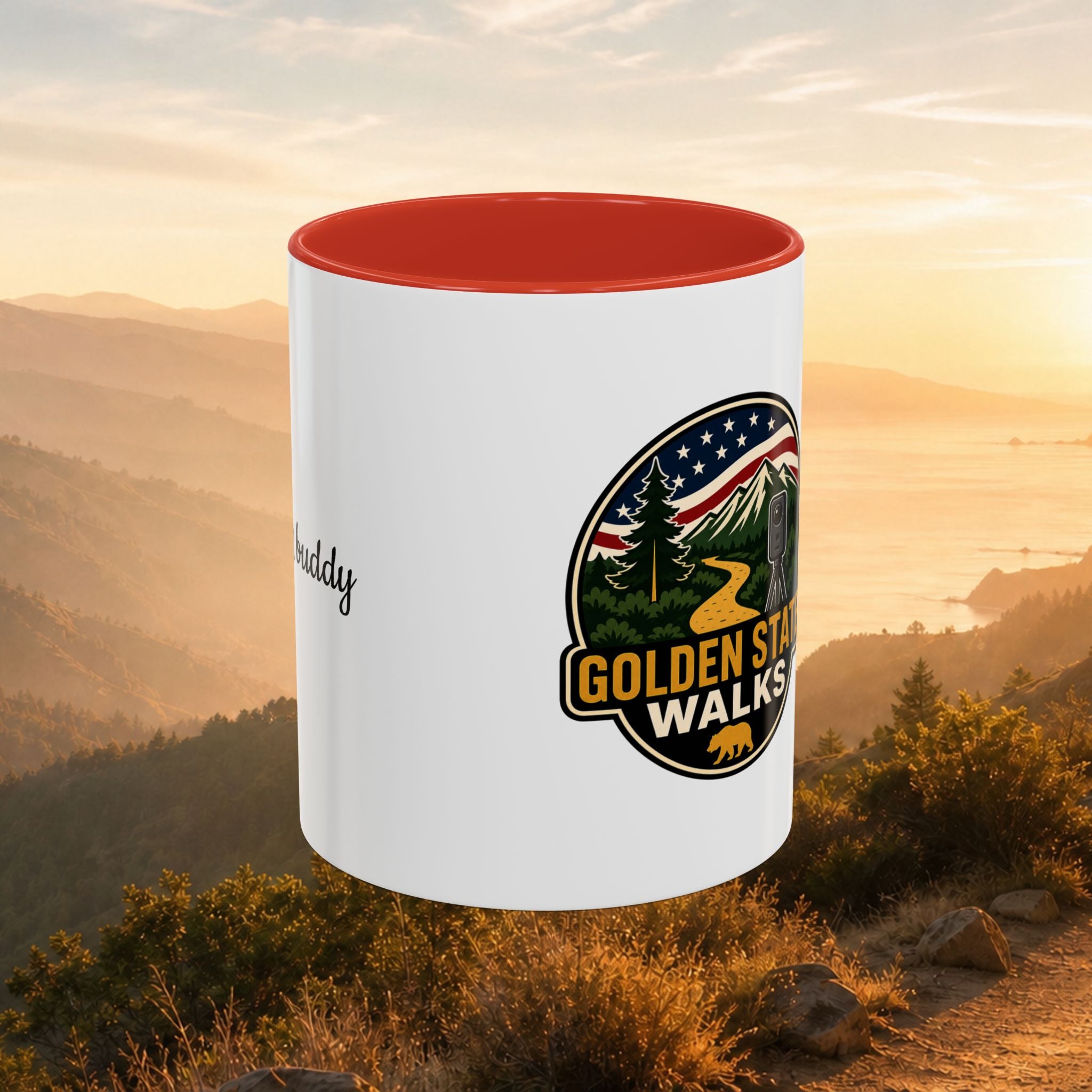 Take a Walk Buddy Accent Coffee Mug — Golden State Walks American Flag Edition (11/15oz)