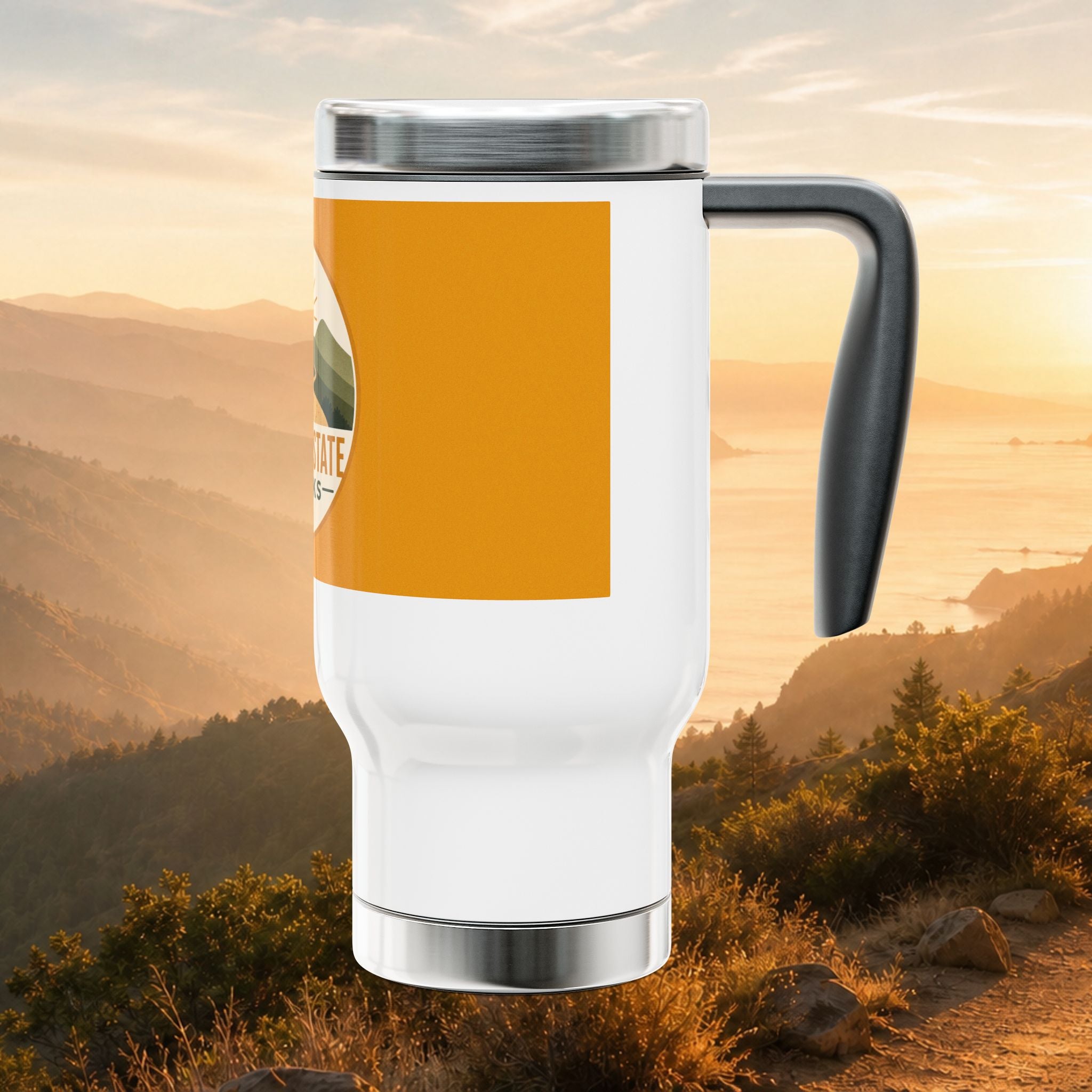 Golden State Walks 14oz Stainless Travel Mug with Handle