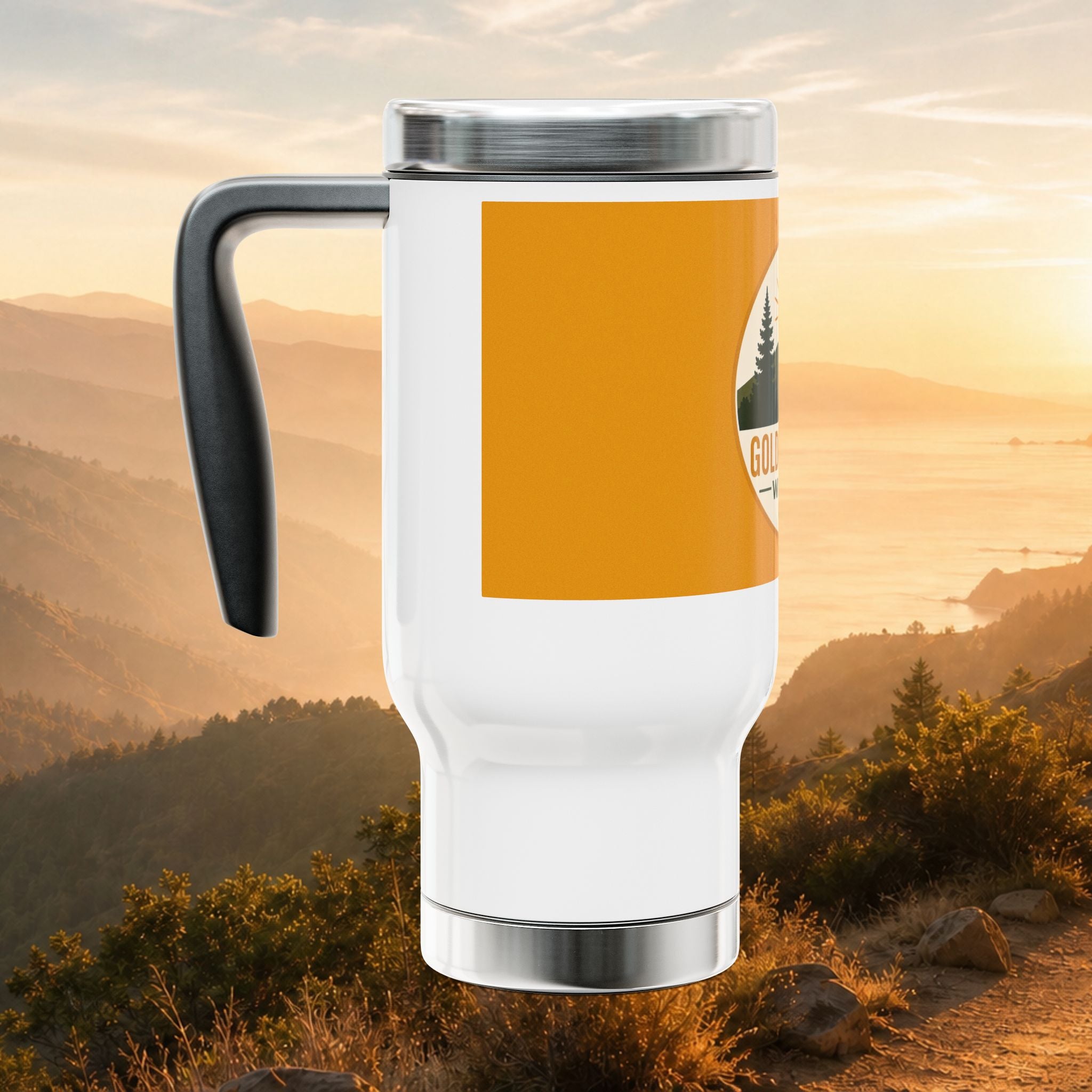 Golden State Walks 14oz Stainless Travel Mug with Handle