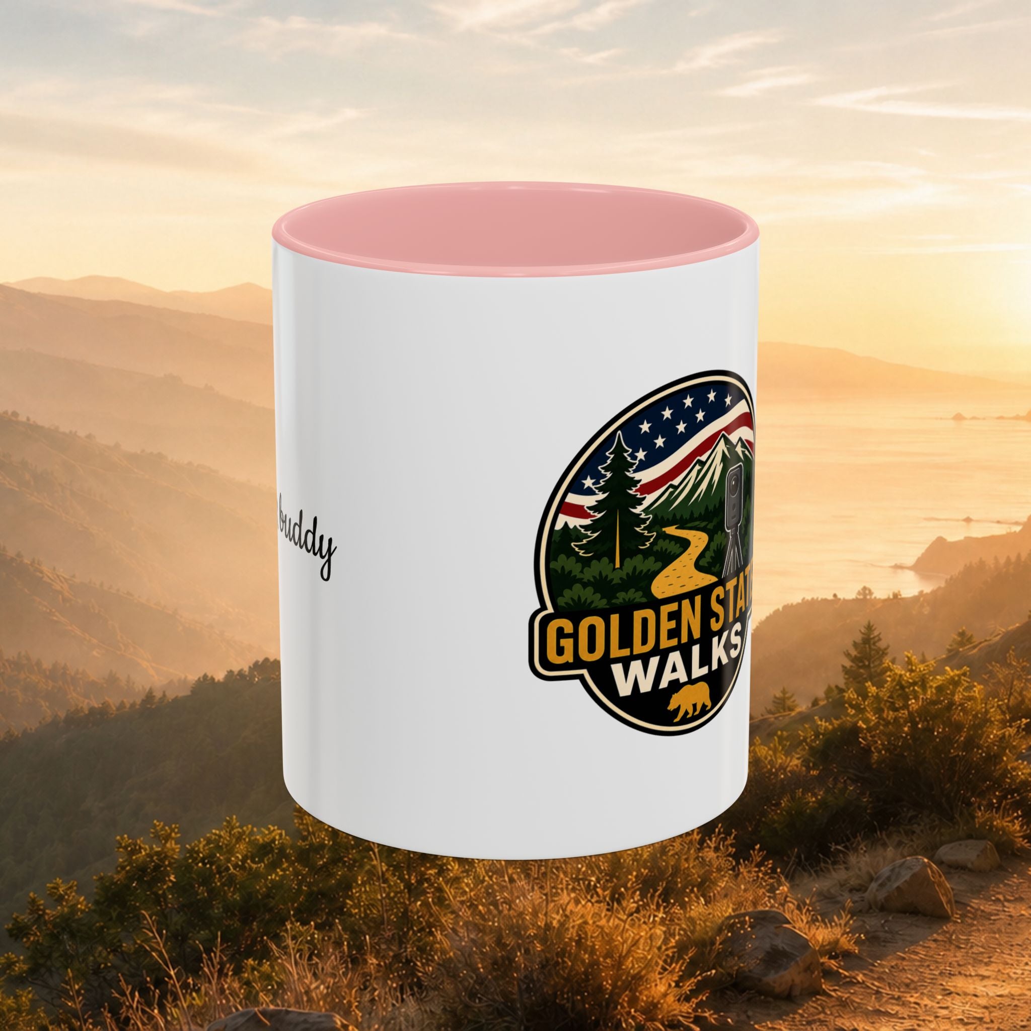 Take a Walk Buddy Accent Coffee Mug — Golden State Walks American Flag Edition (11/15oz)