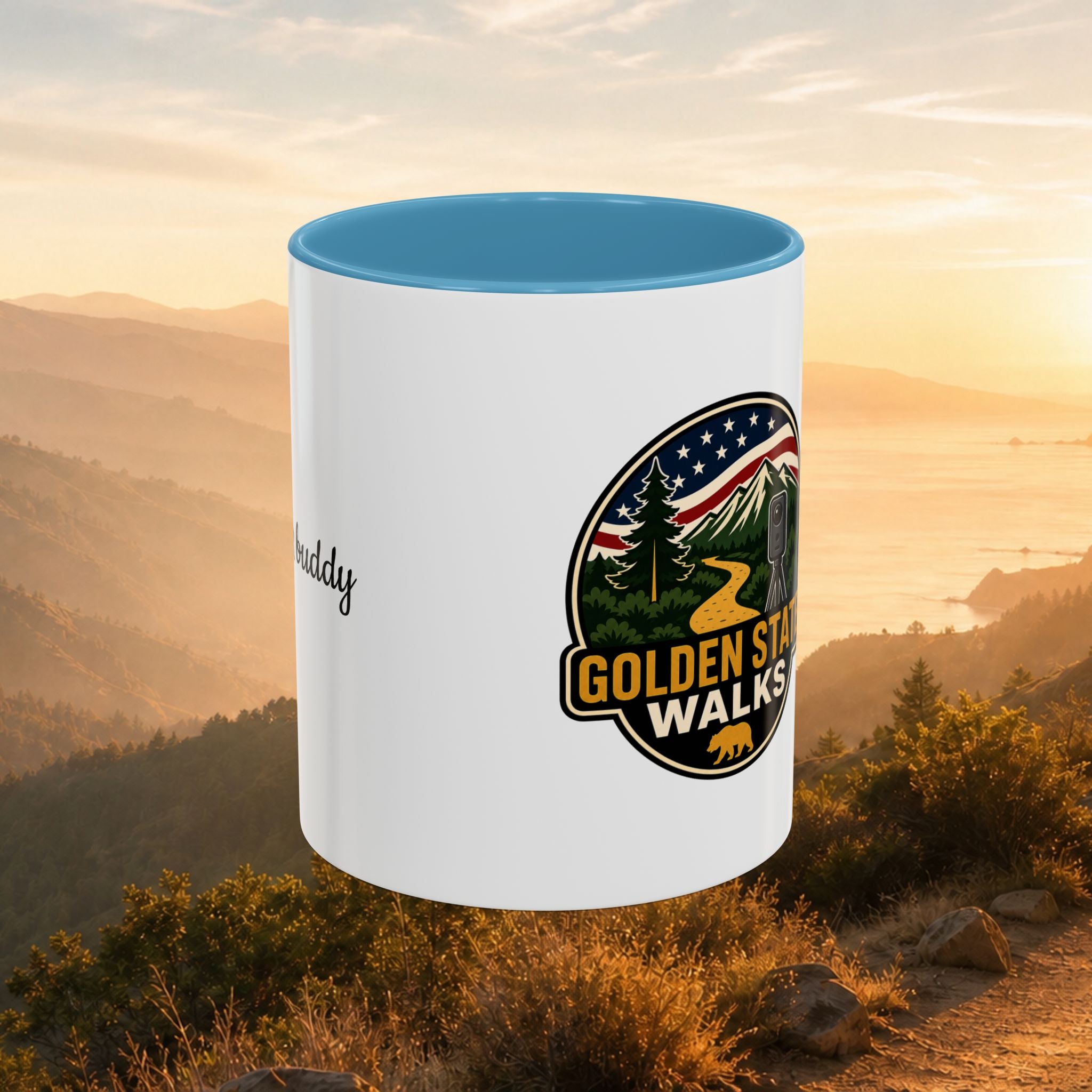 Take a Walk Buddy Accent Coffee Mug — Golden State Walks American Flag Edition (11/15oz)
