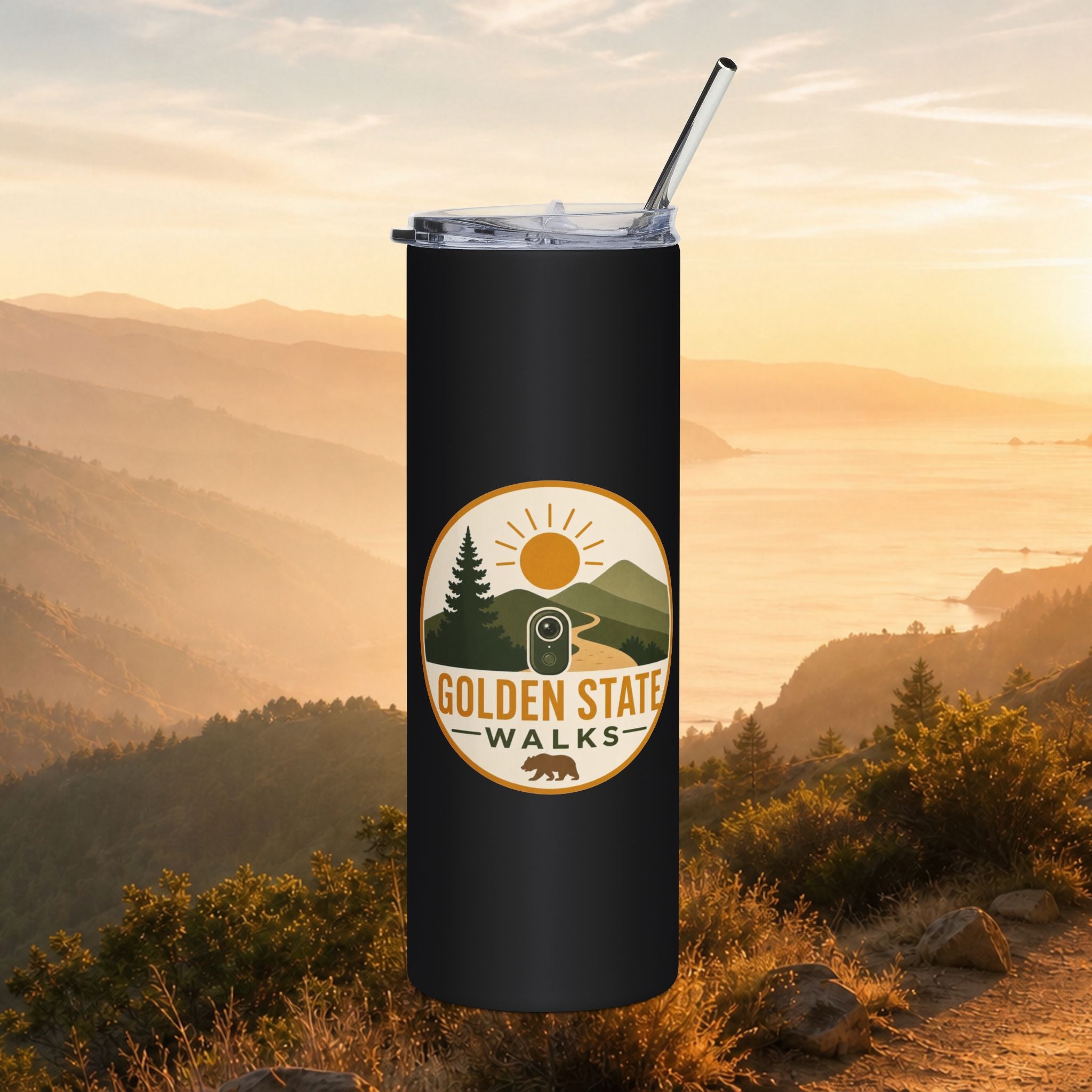 Golden State Walks 20oz Stainless Tumbler — Insulated Hiking Travel Cup