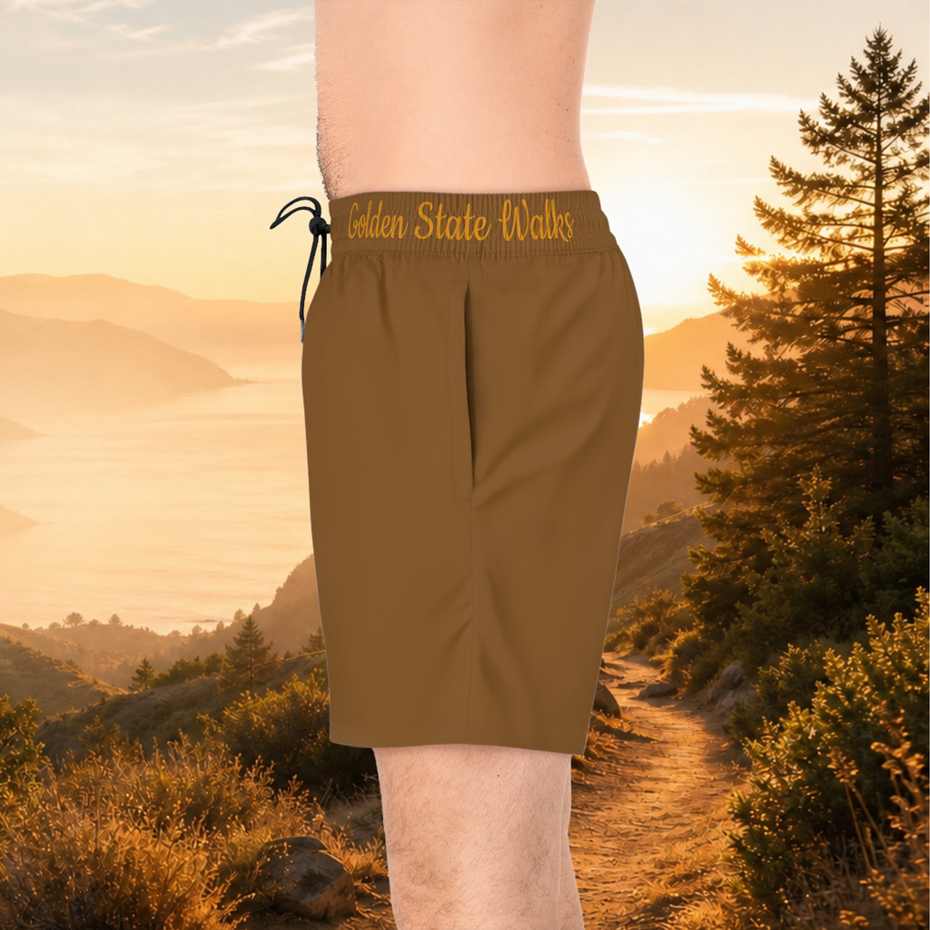 Swim Shorts — Golden State Hikes Mid-Length Men's Swim Trunks