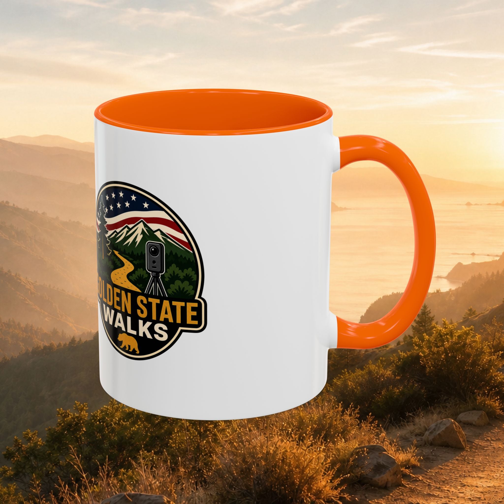 Take a Walk Buddy Accent Coffee Mug — Golden State Walks American Flag Edition (11/15oz)