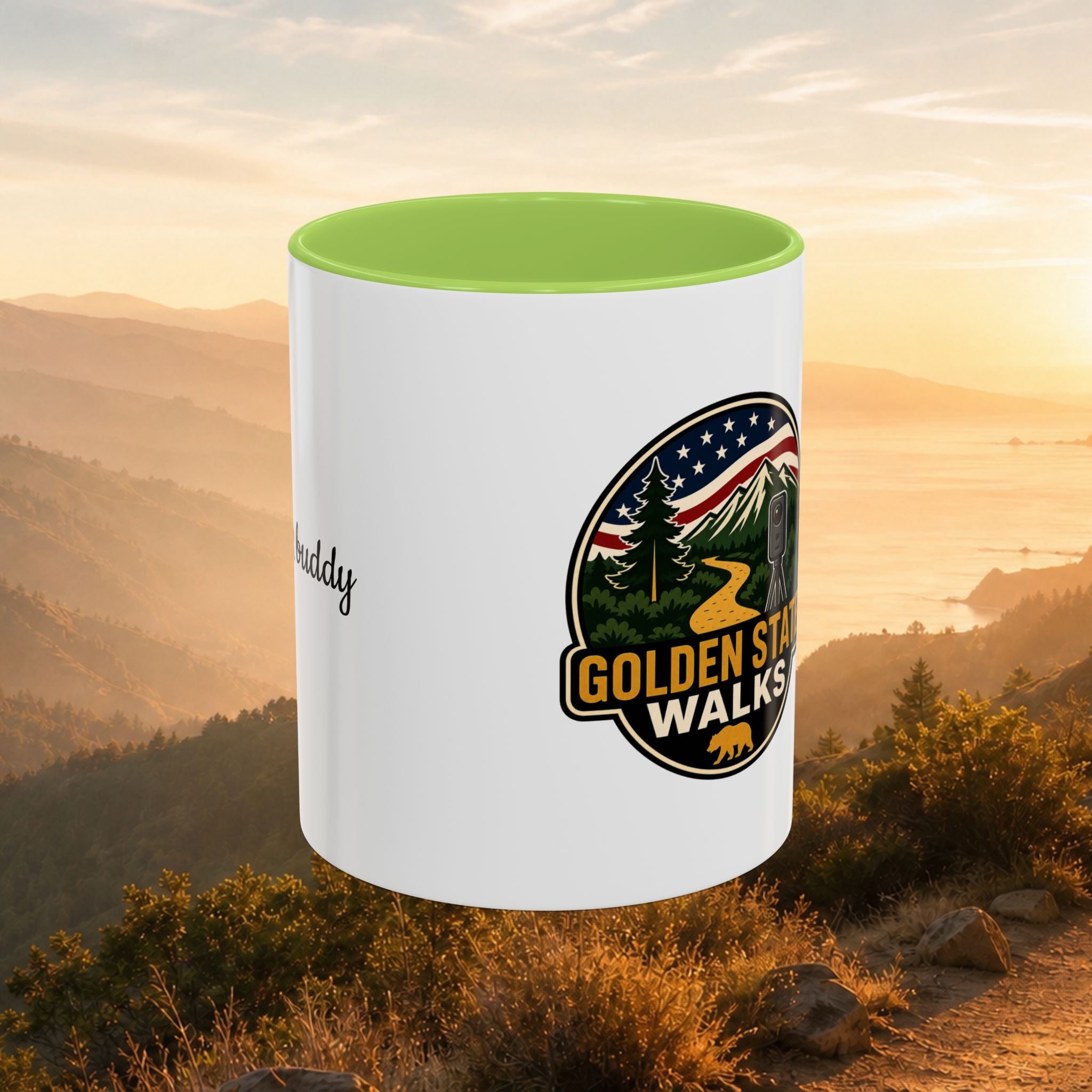 Take a Walk Buddy Accent Coffee Mug — Golden State Walks American Flag Edition (11/15oz)