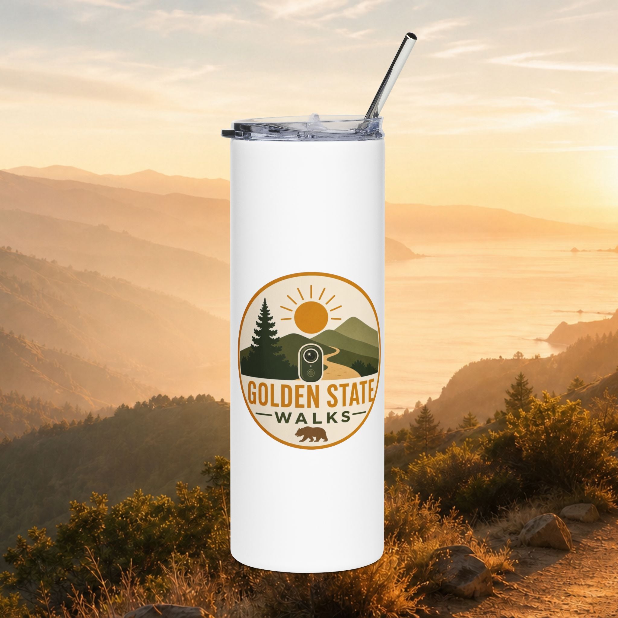 Golden State Walks 20oz Stainless Tumbler — Insulated Hiking Travel Cup
