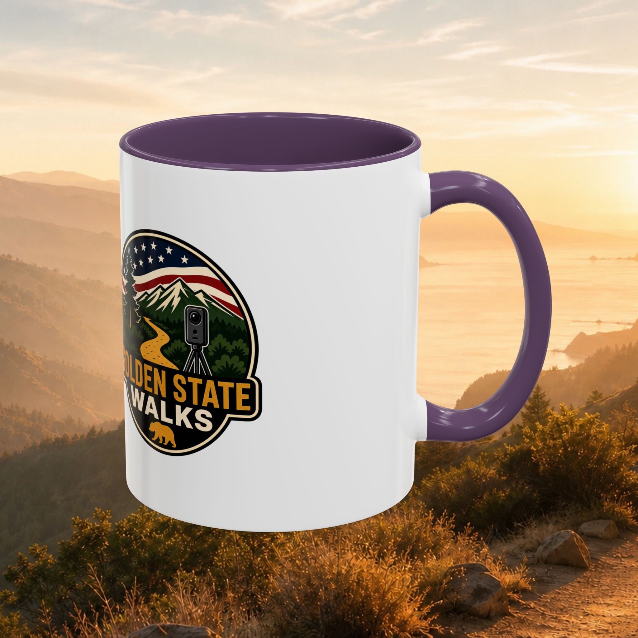 Take a Walk Buddy Accent Coffee Mug — Golden State Walks American Flag Edition (11/15oz)