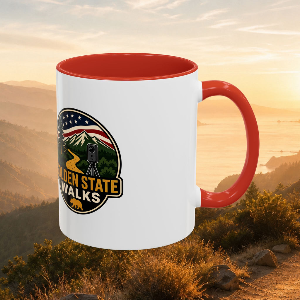 Take a Walk Buddy Accent Coffee Mug — Golden State Walks American Flag Edition (11/15oz)