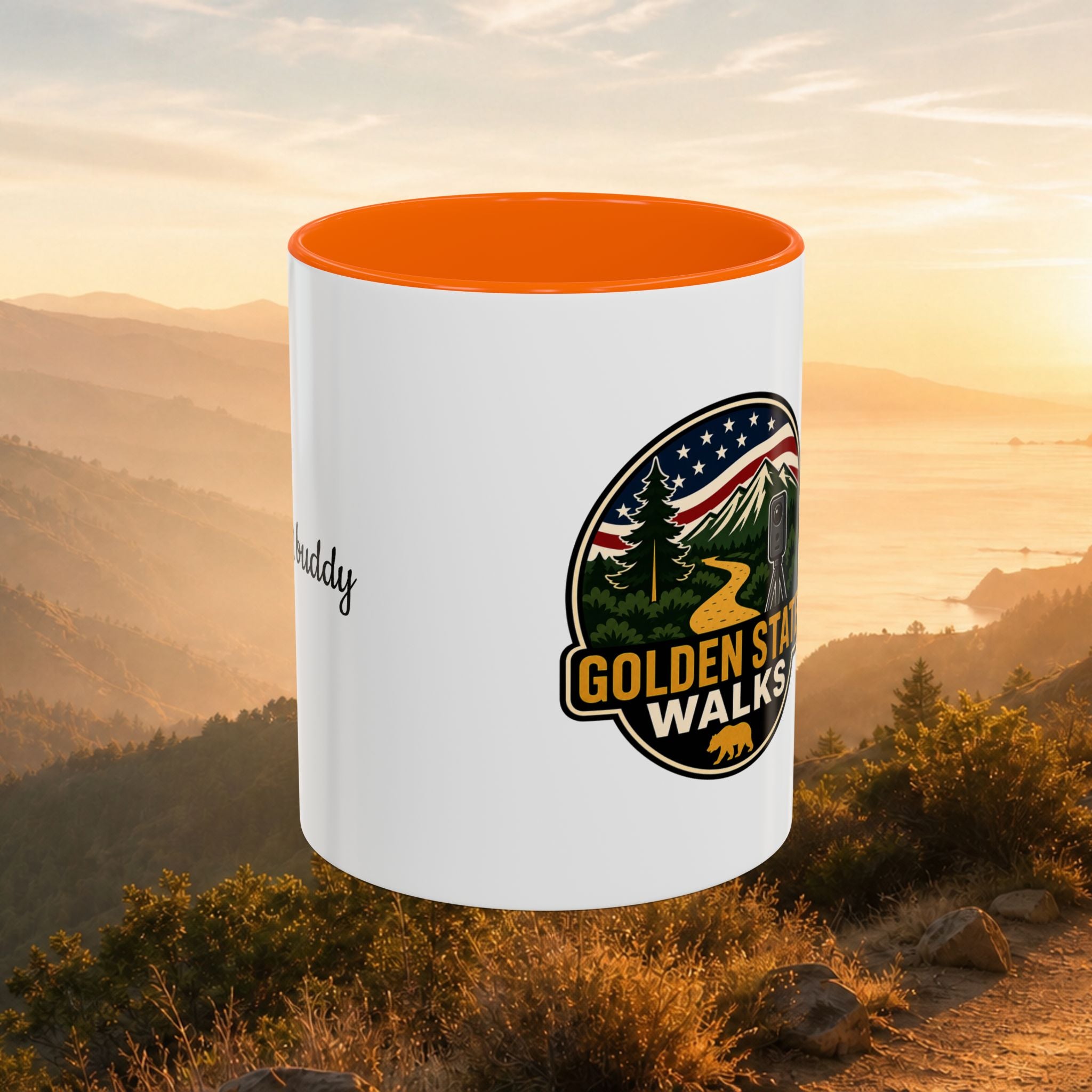 Take a Walk Buddy Accent Coffee Mug — Golden State Walks American Flag Edition (11/15oz)