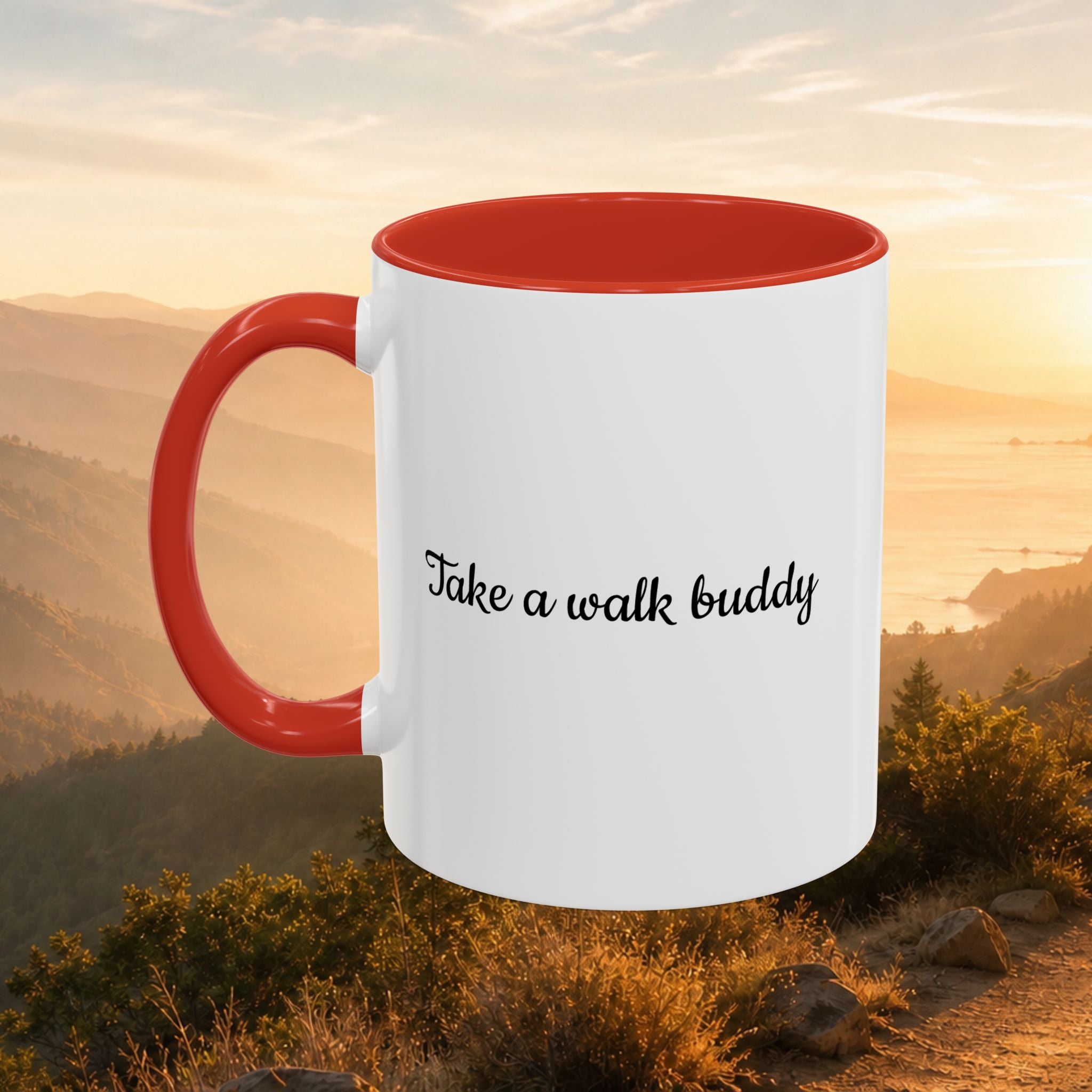 Take a Walk Buddy Accent Coffee Mug — Golden State Walks American Flag Edition (11/15oz)