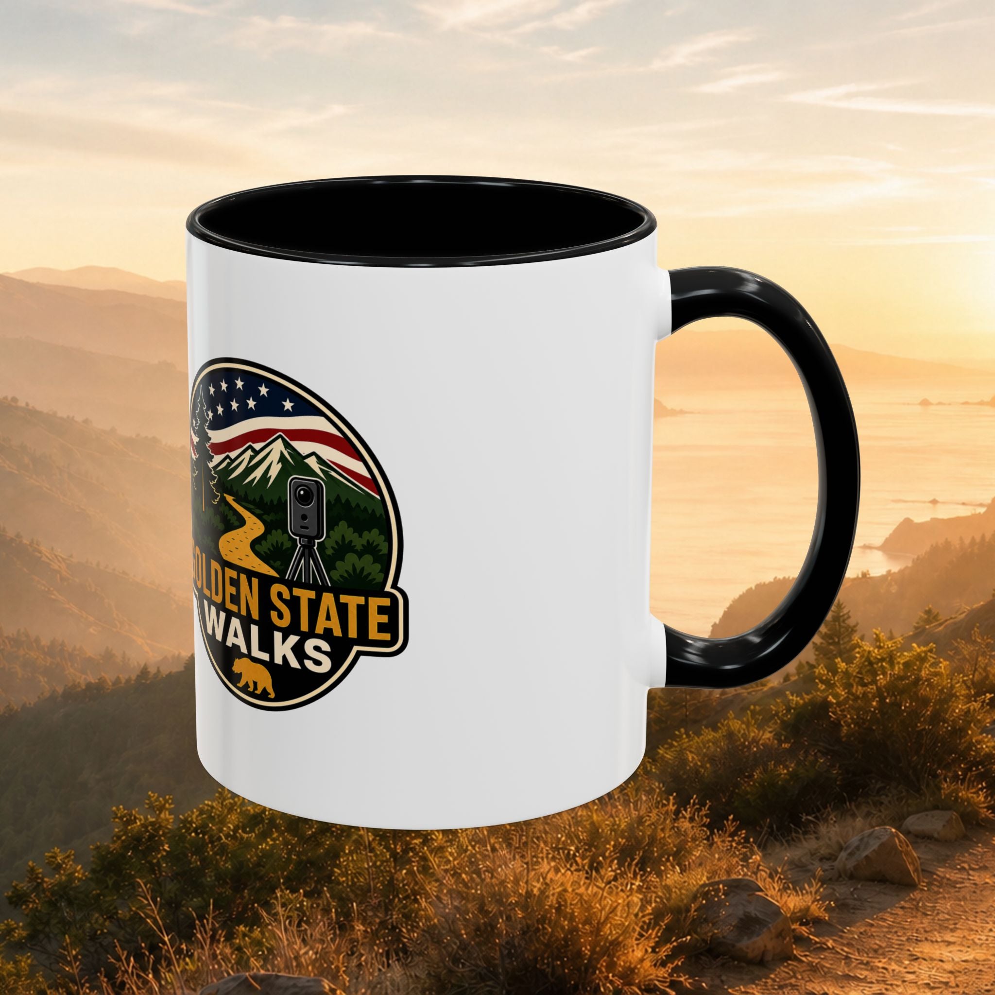 Take a Walk Buddy Accent Coffee Mug — Golden State Walks American Flag Edition (11/15oz)