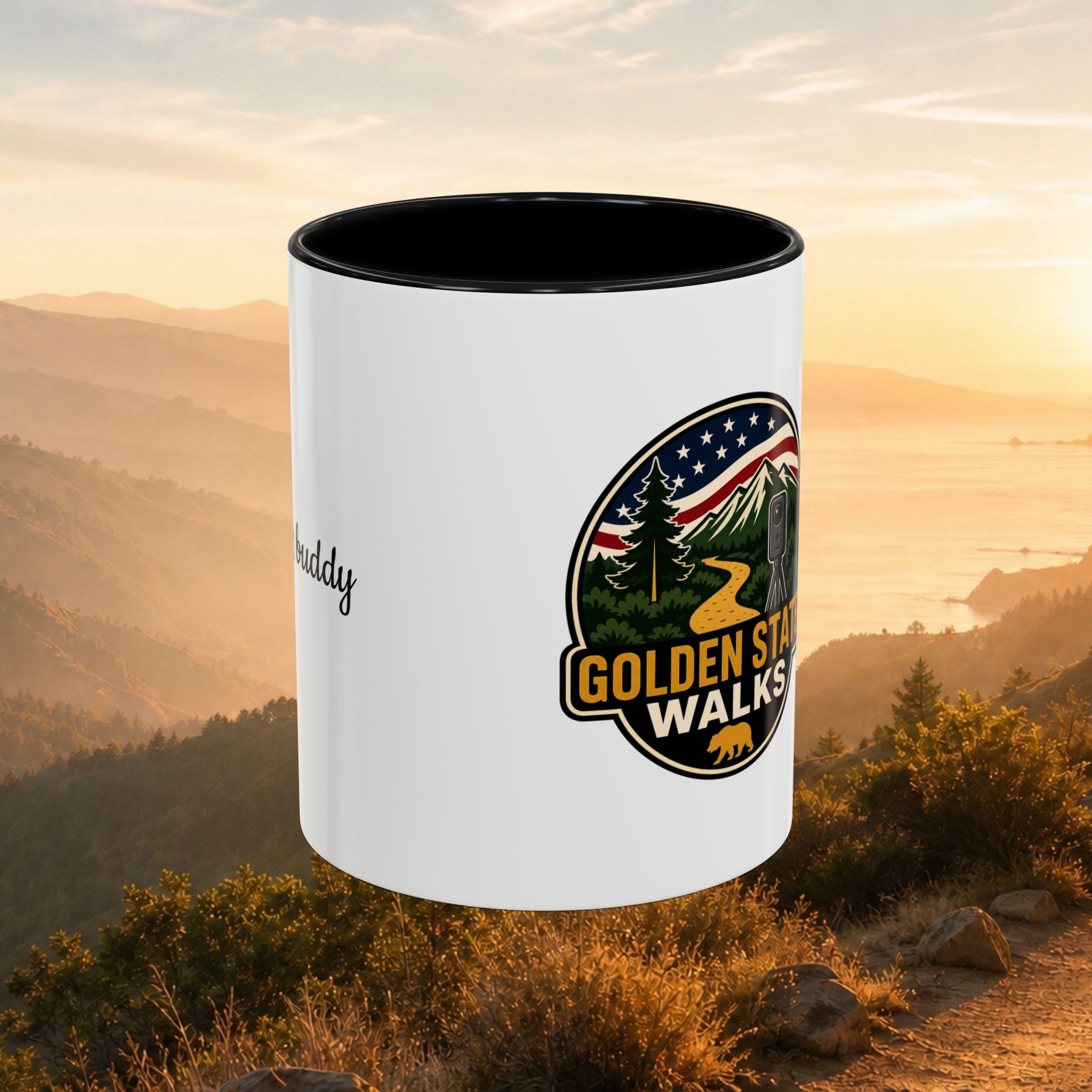 Take a Walk Buddy Accent Coffee Mug — Golden State Walks American Flag Edition (11/15oz)