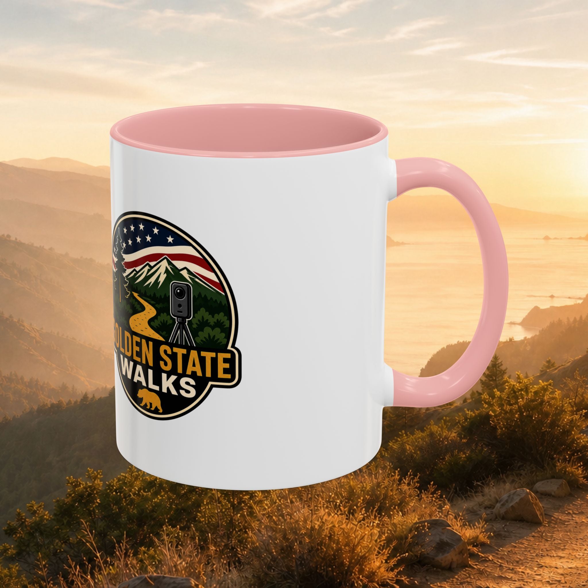 Take a Walk Buddy Accent Coffee Mug — Golden State Walks American Flag Edition (11/15oz)