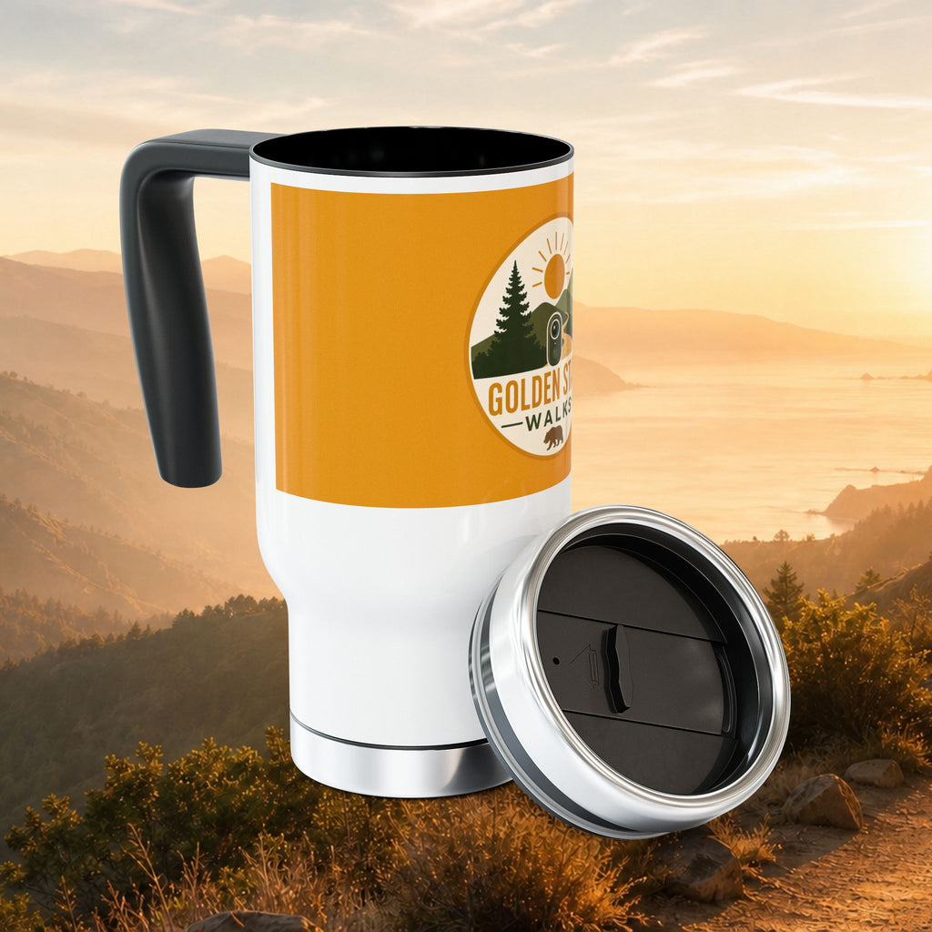 Golden State Walks 14oz Stainless Travel Mug with Handle