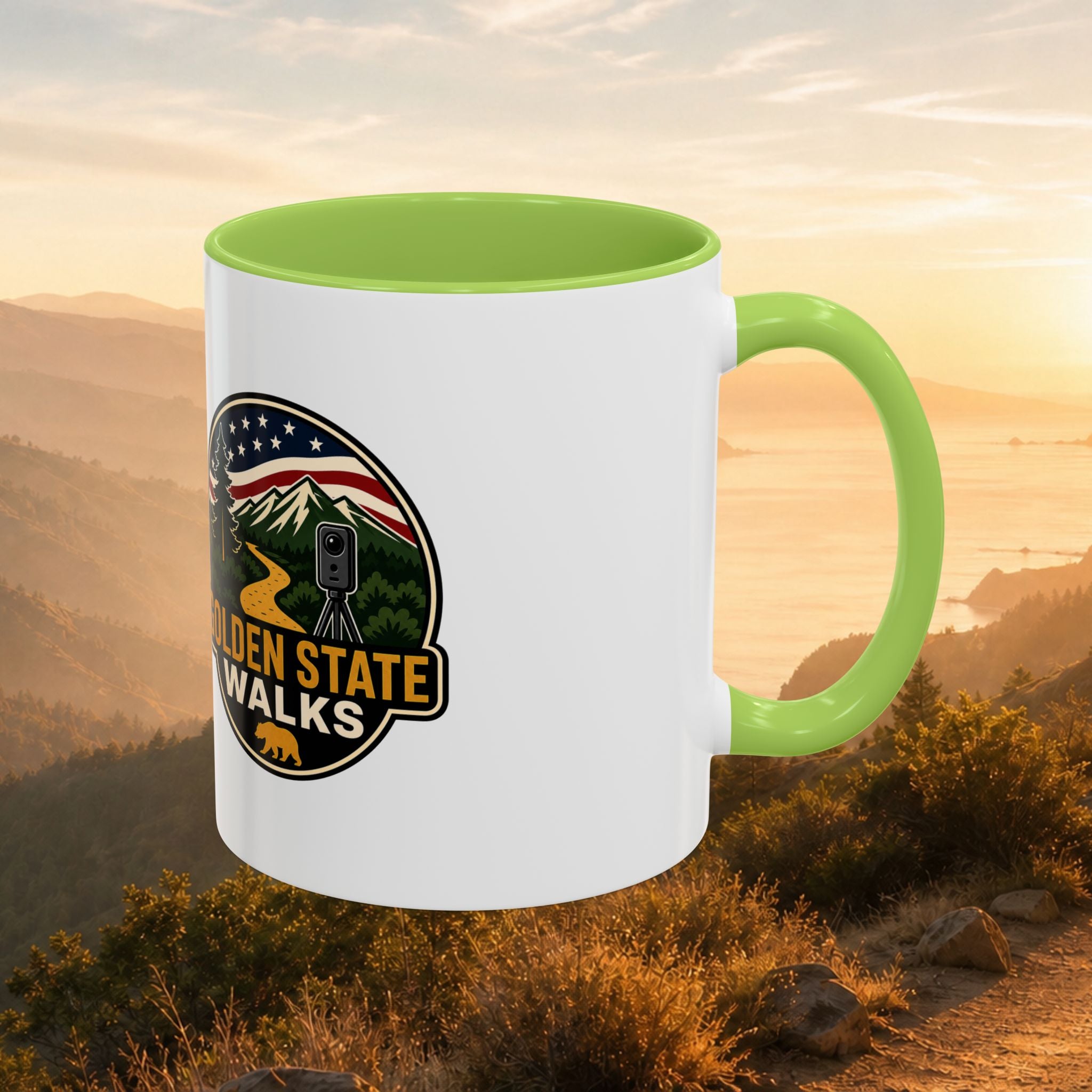 Take a Walk Buddy Accent Coffee Mug — Golden State Walks American Flag Edition (11/15oz)